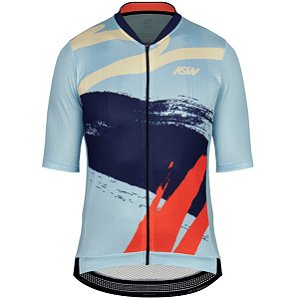 Camisa Masculina Ciclismo Bike Asw Flow Joy Azul