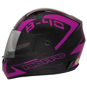 CAPACETE FEMININO BIEFFE B40 ROAD RACER ROSA PRETO