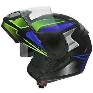 CAPACETE PEELS ROBOCOP URBAN VENTURE PTO VERDE ESCAMOTEAVEL