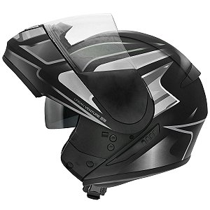 CAPACETE PEELS ROBOCOP URBAN VENTURE PRETO PRATA ESCAMOTEAVE