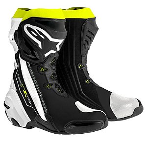 Bota Aplinestars Supertech R Preta Branca Amarela Speed moto