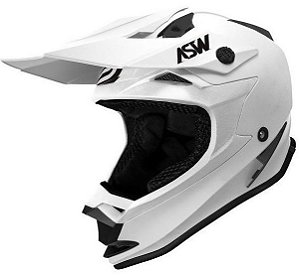 Capacete ASW Fusion Solid Branco Fosco Motocross Trilha