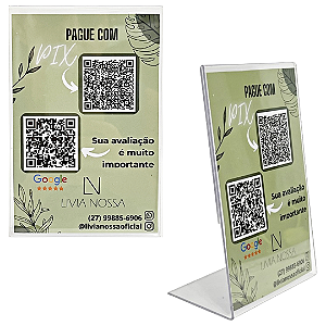 Placa de Acrílico para disponibilizar QR code da empresa
