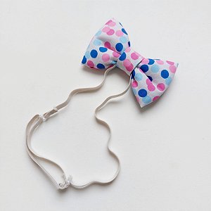 Laço tiara para pet com bolinhas coloridas  - Carnaval 2025