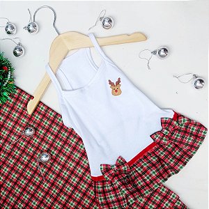 Vestido para pet em malha de algodão  Natal