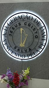 Logotipo De Acrílico Personalizada Com Led 90x90cm