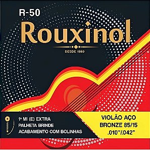 Encordoamento Violão R-50 Aço 010 Inox Bolinha Rouxinol
