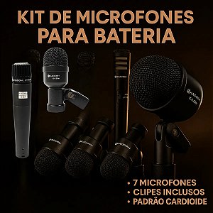 KIT MICROFONE BATERIA KADOSH KMD 107 7 PEÇAS