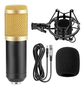 Microfone BM-800 Condensador Cardioide cor preto/dourado