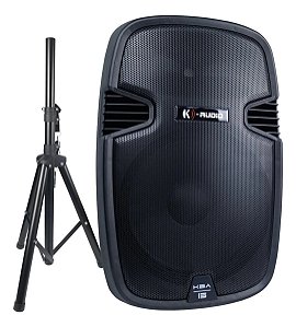 CAIXA ATIVA 15'' KADOSH KBA BLUETOOTH 350W RMS + TRIPÉ