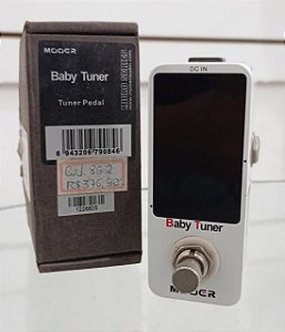 PEDAL MOOER AFINADOR BABY TUNER MTU1 PARA GUITARRA, BAIXO - Cor Branco