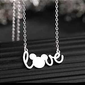 Colar Mickey Love aço inoxidável
