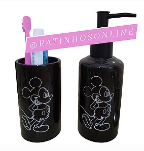 Kit banheiro mickey minnie cerâmica