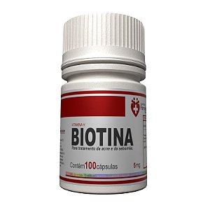 Biotina 5mg 100 cápsulas - Vitamina H - Coenzima R