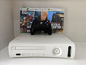 PROMOÇÃO! Xbox 360 Fat Branco LT 3.0 com 5 Jogos