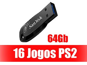 Kit Opl Memory Card Ps2 + Pendrive 64 Gb + Jogos