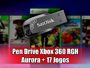 Pen Drive 128Gb USB 3.0 com 17 jogos para Xbox 360 Desbloqueado RGH