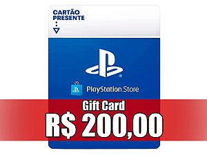 Gift Card de R$200,00 para Playstation (PS3, PS4 e PS5)