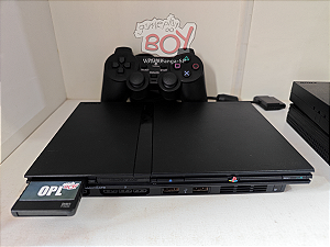 Playstation 2 Slim BIVOLT + OPL Com 8 Jogos no Pen Drive - SEM LEITOR