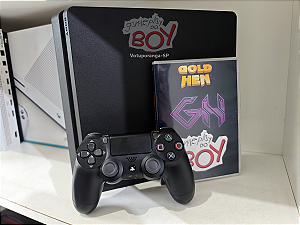 Playstation 4 Slim Desbloq 1Tb Com 11 Jogos e 3000 Retrô Seminovo