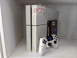 Playstation 4 Fat Branco Desbloq 500Gb Com 15 Jogos e 3000 Retrô Seminovo