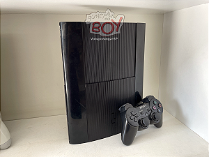 Playstation 3 Super Slim 500gb + 37 Jogos + 14 Mil Retrô D.e.s.b.l.o.q. - Seminovo