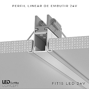 Perfil linear de embutir Fit15 - 24V - Newline