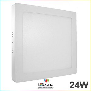 Plafon de Sobrepor quadrado 24w 6500k Branco Frio