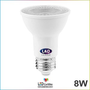 Lampada de Led PAR20 8W 3000k Branco quente IP20 bivolt E27