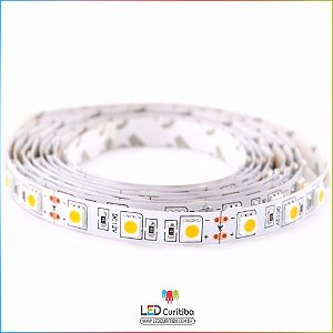 Fita De Led Amarela 2700k Branco Quente 5050 Ip20 + Fonte 2.5a