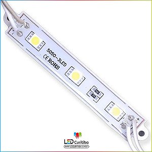 Kit 50 Módulo De 3 Led Para Letra Caixa Externa 5050 6500k Branco Frio