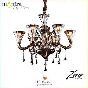 Lustre e Arandela Zeus Metal Dourado (30189/30190/30192) 2/6/24 Braços E14 40w