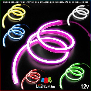 Mangueira de Led Neon Flexível RGB 12v SMD 5050 8W IP66 Interno/Externo