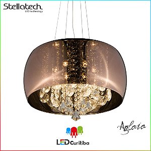 LUSTRE PENDENTE STELLA AGLAIA (50cm) - 6xG9 40W 127v / 220v - 500x210x1500x120 (mm) - Cobre com cristais Translúcidos