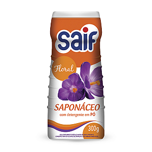 Saponáceo Em Pó Floral Saif 300G, Higienizador Detergente Em Pó Perfumado, Laranja, Remove As Manchas Mais Difíceis, Rea