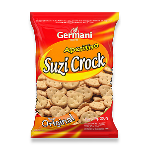 Aperitivo Suzi Crock Bacon Germani 200G, Germani Alimentos, Biscoito Salgado Suzi Crock Sabor Bacon, Vermelho, Super Ape