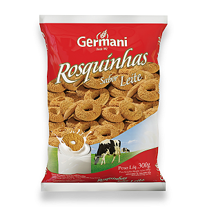 Biscoito Rosca De Leite Germani 300G, Germani Alimentos, Biscoito Doce Rosca Sabor Leite, Vermelho, Uma Delícia Crocante