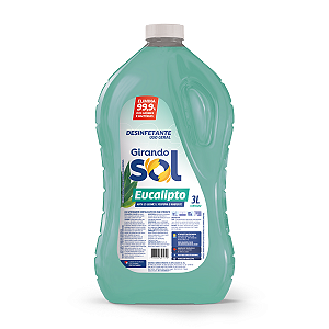 Desinfetante Perfumado Eucalipto Girando Sol 3L, Desinfetante Líquido De Uso Geral, Verde, Elimina 99,9% Dos Germes E Ba