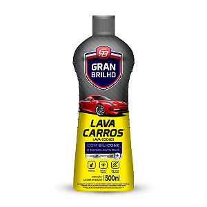 Lava Carros Líquido Concentrado Gran Brilho 500Ml, Shampoo Automotivo Concentrado Com Silicone E Ceras Naturais, Amarelo