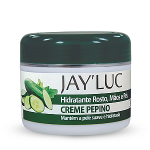 Creme Hidratante Pepino Jay Luc 30G, Jay'Luc Cosméticos, Creme Hidratante De Rosto, Mãos E Pés, Verde, Todos Os Tipos De