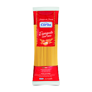 Macarrão Espaguete Com Ovos Coroa 500G, Massa Espaguete De Sêmola Com Ovos Pasta Spaghetti All Uovo, Vermelho, Ótima Tex