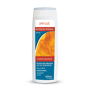 Condicionador Nutrição Intensa Jay Luc 300Ml, Creme Para Cabelos Ressecados Com Óleo De Argan E Colágeno, Branco, Nutriç