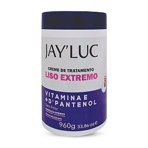 Creme De Tratamento Liso Extremo Jay Luc 960G, Creme De Tratamento De Cabelo Sem Frizz Com D'Pantenol E Vitamina E, Roxo