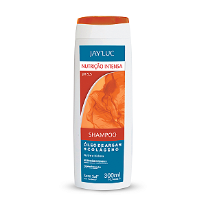 Shampoo Nutrição Intensa Jay Luc 300Ml, Xampu Para Cabelos Ressecados Com Óleo De Argan E Colágeno, Branco, Nutrição Int