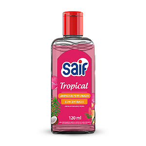 Limpador Perfumado Concentrado Tropical Saif 120Ml, Higienizador Concentrado Perfumado Odorizador De Ambiente, Rosa, Ene
