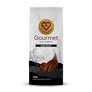 Café Torrado E Moído Gourmet Dark Roast Três Corações 250G, Café Brasileiro Gourmet Torrado E Moído, Preto, Aroma Adocic