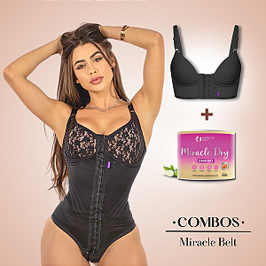Cinta Modeladora Body Pré Moldado e Sutiã Modelador + Miracle Dry