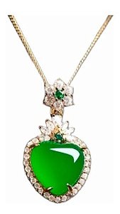 Colar Pingente Jade Verde