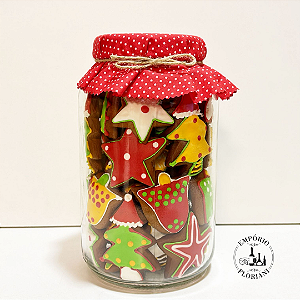 Bolacha Natal decorada vidro 830gr