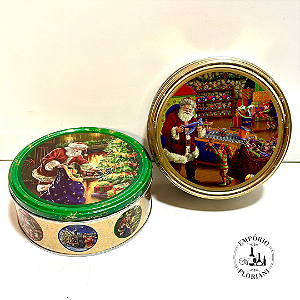 Biscoitos importados amanteigados e chocolate 150gr lata Natal